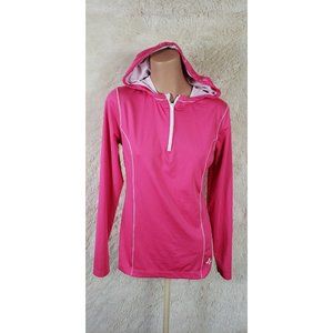Old Navy Women's Size M Active Hoodie Lightweight Pullover Hot Pink 1/4 Zip Up P